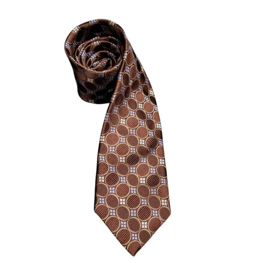 Tie Michael Kors Brown & Blue Silk Professional Business Career Preppy Necktie
